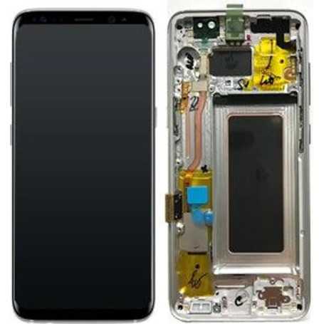Display, Screen - Samsung Galaxy S8 Plus (G955F) Silver Screen + Frame (Original Disassembled) - Grade A, wholesale price