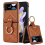 Protective Case - Samsung Galaxy Z Flip - Brown Quilted Effect