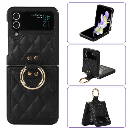 Phone Cover - Coque Protection - Samsung Galazy Z Flip - Noir Effet Matelassé, wholesale price