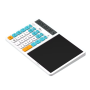 Tablet, Writing Pad - Solar Calculator LCD Writing Tablet with Stylus 8.1 Inches - White, wholesale price