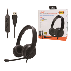 Écouteurs, Headset - Casque USB avec microphone LinQ EAR9978 - Noir, prix de gros.