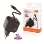 Charger, Power Adapter - LinQ AC2062 20W Travel Charger with Telescopic Cable Type-C, wholesale price