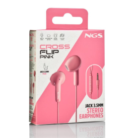 Casque, Écouteurs - Ecouteurs Kit Main Libre NGS Cross Flip Pink, Jack 3.5mm - 1.2 M - Rose, prix de gros.