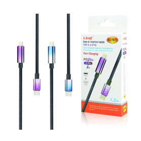 Chargeur, Connecteur, Accessoire - Câble Type-C / Lightning PD 35W Chargement rapide LinQ CL7871 - 1.2M - Violet, prix de gros.