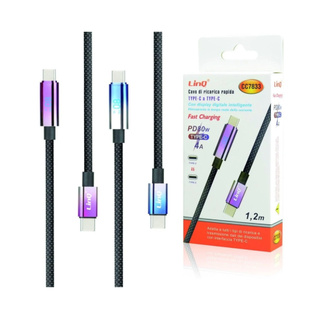 Charging Cable, USB Cable - LinQ CC7833 Type-C/Type-C PD 80W Fast Charging Cable - 1.2M - Purple, wholesale price