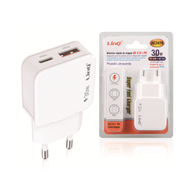 Charger, Adapter - LinQ AC3476 Dual PD 30W + QC 3.0 Power Adapter - Fast Charger, wholesale price