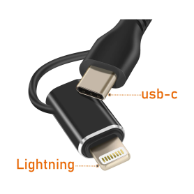 Chargeur, Connecteur - Câble Type-C / Lightning PD 35W Chargement rapide LinQ CL7872 - 1.2M - Noir, prix de gros.