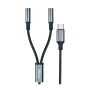 Audio Adapter, Converter - FASR FS-AB14 USB-C to Dual Jack Adapter Cable - 3.5 mm, wholesale price