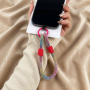 Strap, Cordon, Dragonne - Lanière de Téléphone Portable Courte Arc-en-ciel avec Nœuds Rouges, prix de gros.