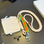 Mobile Accessory, Phone Strap - Phone Lanyard Long Braided Bicolor Orange with Mini Pouch, wholesale price
