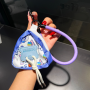 Accessoire, Lanière - Collier Téléphone Cordon Long Tressé Bicolore Violet/Bleu avec Mini Pochette, prix de gros.
