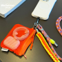 Lanyard, Strap - Phone Cord Necklace Long Braided Two-Tone Orange/Yellow with Mini Pouch, wholesale price