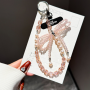 Phone Strap, Mobile Necklace - Pink Phone Lanyard with Bow, Beads, and Crystals - Pink, wholesale price
