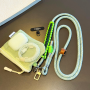 Phone Lanyard, Mobile Strap - Phone Cord Necklace Long Braided Two-Tone Green with Mini Pouch, wholesale price