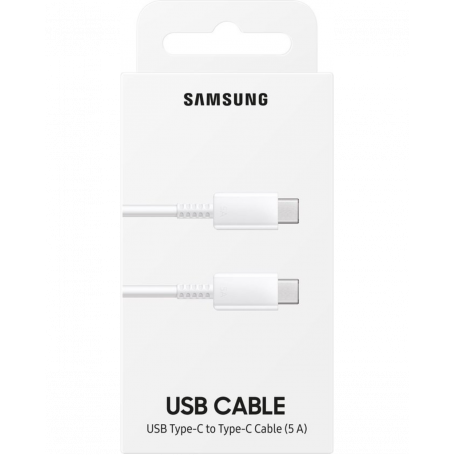 Câble Type-C / Type-C Samsung 5A 100W Blanc - Retail Box (Origine)