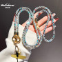Bandoulière, Sangle - Lanière de Téléphone Portable en Cristal Multicolore avec Fermoir Doré, prix de gros.