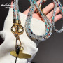 Bandoulière, Sangle - Lanière de Téléphone Portable en Cristal Multicolore avec Fermoir Doré, prix de gros.