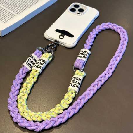 Accessoire téléphone - Dragonne pour téléphone 2en1 – style queue de cheval – bandoulière – assemblage bicolore contrasté, prix