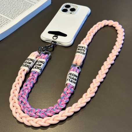 Accessoire téléphone - Dragonne pour téléphone 2en1 – style queue de cheval – bandoulière – assemblage bicolore contrasté, prix