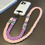 Accessoire téléphone - Dragonne pour téléphone 2en1 – style queue de cheval – bandoulière – assemblage bicolore contrasté, prix