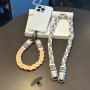 Accessoire téléphone - Dragonne pour téléphone 2en1 – style queue de cheval – bandoulière – assemblage bicolore contrasté, prix
