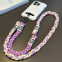 Accessoire téléphone - Dragonne pour téléphone 2en1 – style queue de cheval – bandoulière – assemblage bicolore contrasté, prix