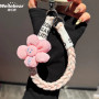 Phone Accessory, Mobile Charm - copy of Short Braided Purple Phone Lanyard with Flower Smiley Decoration, wholesale price