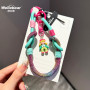 Dragonne pour téléphone style dopamine – bracelet tressé – motif fille – accessoire