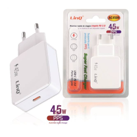 Adaptateur, Transformateur - Chargeur Secteur USB-C 45W Chargeur Rapide LinQ AC4509, prix de gros.
