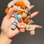 Phone Accessory, Wristband - Plush Blue Phone Wrist Strap with Doll Keychain and Pom Pom, wholesale price