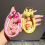 Dragonne, Bracelet, Cordon - Lanière Téléphone Poignet Moelleuse Rose avec Porte-clés Poupée, prix de gros.
