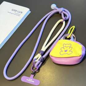 Collier Téléphone Cordon Long Tressé Violet | Etech-Parts