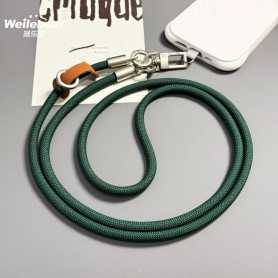 Lanière, Bandoulière - Collier Téléphone Cordon Long Tressé Bicolore avec Détails Cuir, prix de gros.