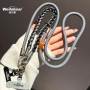 Necklace, Lanyard - Braided Bicolor Long Phone Cord Necklace with Leather Details, wholesale price