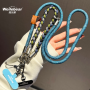 Necklace, Lanyard - Braided Bicolor Long Phone Cord Necklace with Leather Details, wholesale price