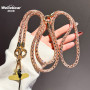 Cordon, Bracelet - Lanière de Téléphone Portable en Cristal Rose avec Fermoir Doré, prix de gros.