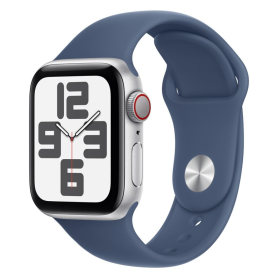 Tech gadget, Wearable - Montre Connectée Apple Watch Series SE 2 GPS 44mm Aluminium Argent Avec Bracelet Sport Bleu Orage S/M - 