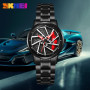 Watch, Timepiece - Montre à quartz – style lunette – acier inoxydable – étanche quotidienne – noire, wholesale price