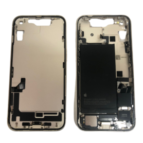 Châssis, Cadre, Corps - Châssis iPhone 14 Or - Connecteur de Charge + Batterie sans Vitre Arrière (Original Demonté) - Grade AB,