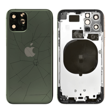 Vitre arrière, Châssis Vide iPhone 11 Pro Vert (Origine Demonté) - Cassé, prix de gros.