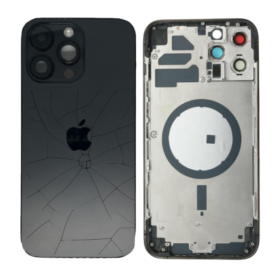 Vitre arrière, Cadre - Châssis Vide iPhone 12 Pro Max Noir (Origine Demonté) - Cassé, prix de gros.