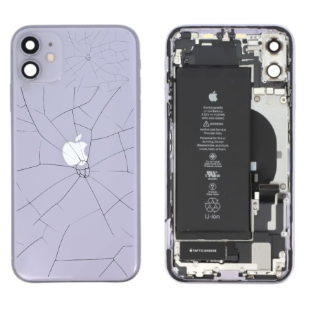 Chassis, Frame - Complete iPhone 12 Purple Chassis - Charging Connector + Battery (Original, Disassembled) - Broken, wholesale p