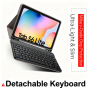 Tablet Cover - Étui pour tablette Samsung – Clavier Bluetooth – Touches carrées – Logement pour stylet – Souris Bluetooth rechar
