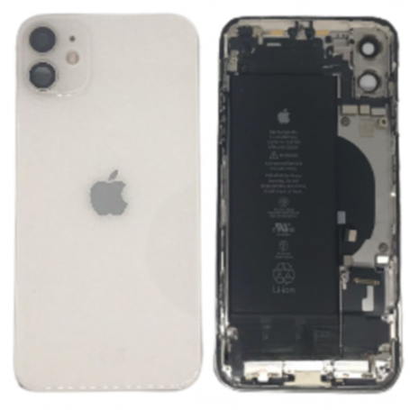 Back Cover - Complete iPhone 11 White Chassis - Without Charging Port + Battery (Original, Removed) - Grade B, wholesale price