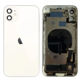 Dos, Vitre arrière, Coque - Châssis iPhone 11 Blanc Sans Connecteur de Charge (Origine Demonté) - Grade B, prix de gros.