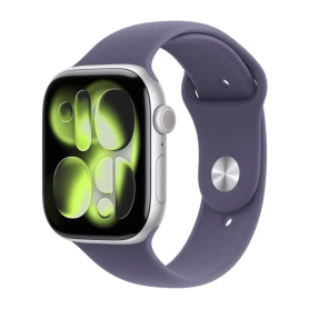 Smartwatch, Tracker d'Activité - Montre Connectée Apple Watch Series 11 GPS 46mm Aluminium Argent avec Bracelet Sport M/L Violet