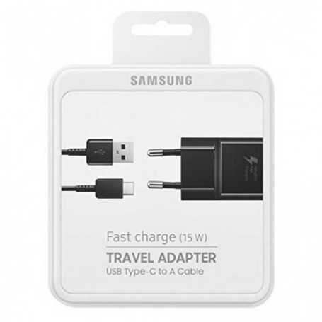 Kit Chargeur Type-C / USB Samsung 15W Noir - Retail Box (Origine)