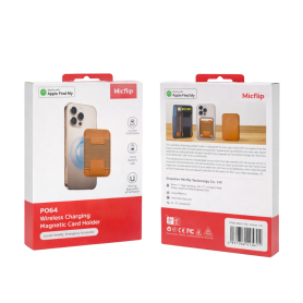 Accessoires en Cuir, Porte-cartes - Portefeuille en Cuir et Localisateur Magnétique 2-en-1 Micflip P064 - Compatible Apple Find