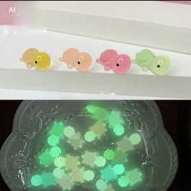 Jouets, Figurines - Sachet surprise d’animaux miniatures luminescents 3D – brille dans le noir – style tortue luminescente (coul