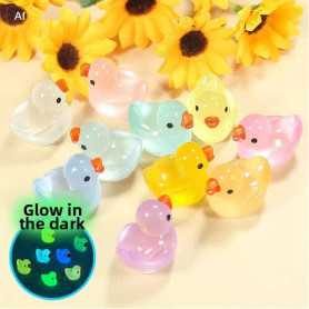 3D Toy, Mini Figure - copy of Surprise sachet of luminescent 3D miniature animal - glows in the dark - bright chick style (rando